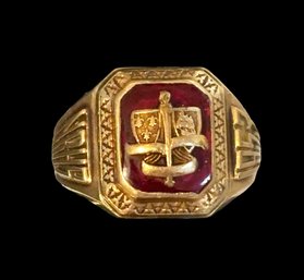 1953 NRHS Inscribed 1953 High School Ring 10 Karat Gold Original Case Size 7 Weight Is  7 Grams