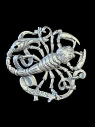 Vintage Signed CINI Sterling Silver Scorpio Brooch