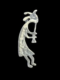 Vintage Native American Sterling Silver Hammered Kokopelli Brooch/Pendant