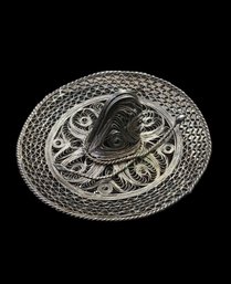 Amazing Vintage Filigree Intricate Mexican Sombrero Brooch/Pin