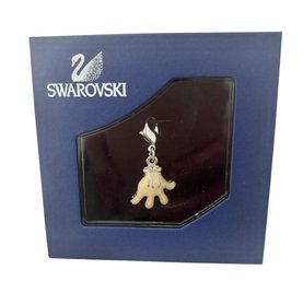 Vintage Swarovski Crystal & Enamel Disney Charm Mickey's Glove NOS Never Removed From Box