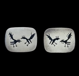 Vintage Mexican Sterling Silver Bird Cuff Links