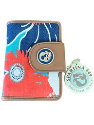 Spartina 449 Evelyn Yacht Club Linen & Leather Mini Wallet - NEW