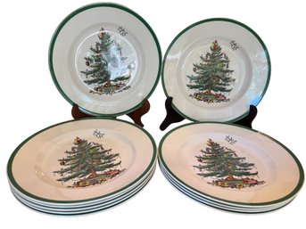 Lot Of 11 Spode England 'Christmas Tree' Dinner Plates 10-1/2