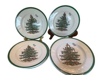 Lot Of 11 Spode Christmas Tree  England Salad/dessert Plates