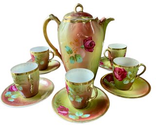 'mignon' By Z.S & Co', Vintage Fine China Decorated Coffee Set For 6.