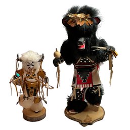 Navajo Masked Bear & White Buffalo Kachina Dolls Set/2