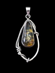 Beautiful Vintage Artisan Amber Pendant