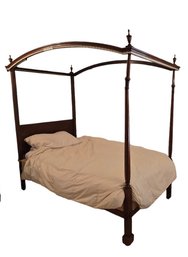 19th Century Inspired English Satinwood Canopy Bed