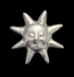 Vintage Taxco Mexican Sterling Silver Sun Brooch/pendant