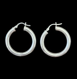 Vintage .999 Pure Silver Hoop Earrings