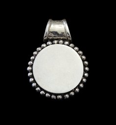 Vintage Sterling Silver Reflective Circular Pendant