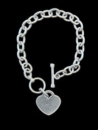 Vintage Solid Sterling Silver Heart Bracelet