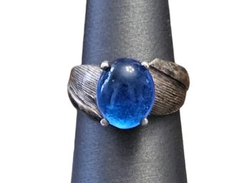 Vintage Canadian Sterling Silver Blue Kyanite Ring, Size 7.5