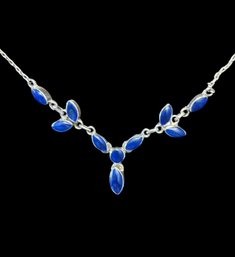 Gorgeous Vintage 950 Silver Lapis Necklace