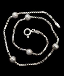 Vintage Italian Designer KC Sterling Silver Beaded Bracelet