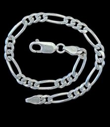 Vintage Italian Sterling Silver Figaro Link Bracelet