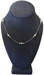 Vintage Sterling Silver Beaded Necklace