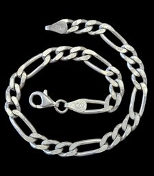 Vintage Italian Sterling Silver Figaro Link Bracelet