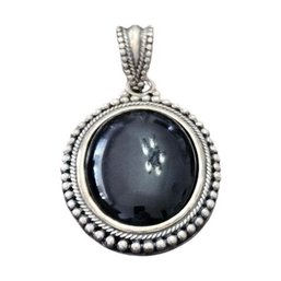 Vintage Designer HAN Sterling Silver Onyx Pendant