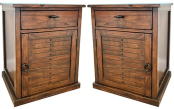 Pair Of Pier One Hardwood Night Stands