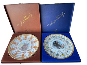 Pair Of  Goebel Limited Edition 12' Judaica Decorative Plates By Laszlo Ispansky.