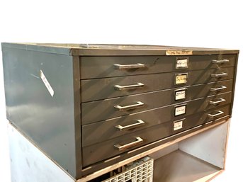 Metal  Five Drawer Flat File Cabinet..