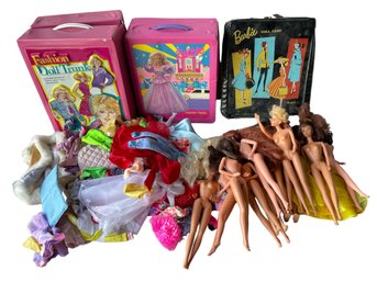Collection Of Barbie Dolls And Others.