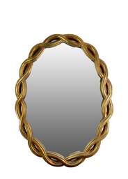 Hollywood Regency Rope Weave Gilt Mirror