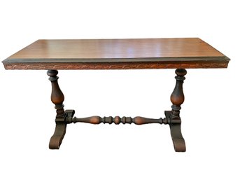 Vintage English Tudor Style Console Table.