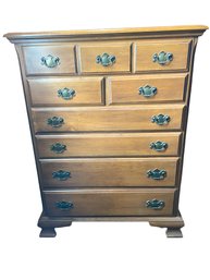 Vintage Maple Seven Drawer Tall Dresser By The Sweat Coming Co'.