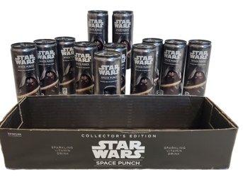 New Case Of 12 STAR WARS Collector's Edition Space Punch Sparkling Vitamin Drink Cans