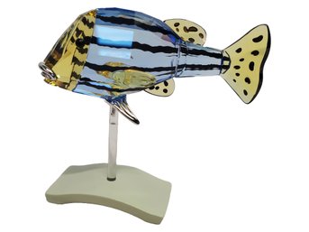 SWAROVSKI Crystal Paradise Fish Catumbela Lt. Sapphire Figurine With Stand In Original Box (Box B)