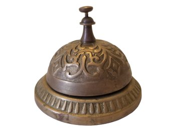 Vintage Art Deco Brass Hotel Desk Bell