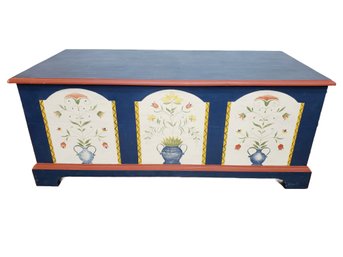 Wood Hand Painted Blanket Storage Toy Chest