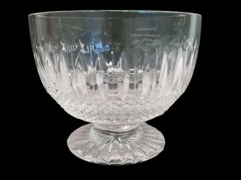 Large Lead Crystal Centerpiece Bowl By Mario Cioni Made In Italy-commerorative Inscribed