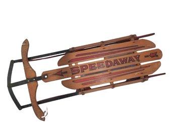 Vintage Genuine Gladding Speedaway Wood & Metal Snow Sled