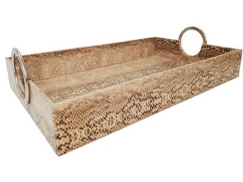 Cool Faux Snake Skin Handled Oblong Tray