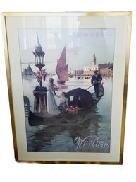 Vintage Framed Poster Of Paris And Venice 1897 Tourism Poster Travel De Paris  Venise Par Belfort-Hugo D'Alsi