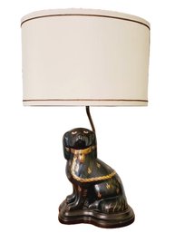 Pottery Staffordshire Spaniel Dog Table Lamp By Original Accent