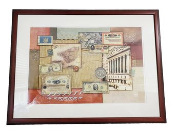 Framed Artist Signed Trading Day Summary II Lithograph