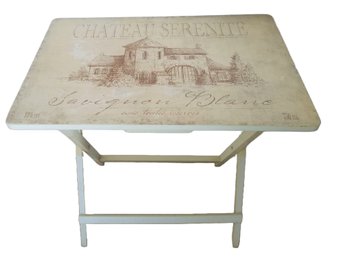 Single Vintage Wooden Chateau Serenite Wine TV Tray Table