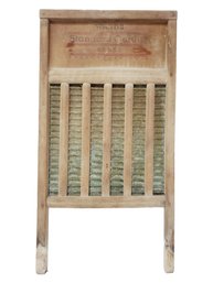 Vintage Montgomery Ward Wood & Brass Washboard