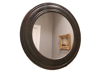 Handsome Antique Look Hand Painted Round Wall Mirror
