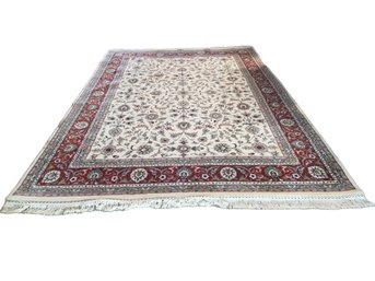 13ft X 9ft Classic Oriental Cream & Burgundy Floral Area Rug