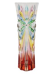 Colorful Rainbow Art Glass Bud Vase