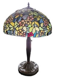 Beautiful Tiffany Style Stained Glass Antiqued Bronze Finish Table Lamp