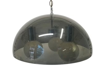 Mid-Century Chrome Three Orb Pendant Hanging Light