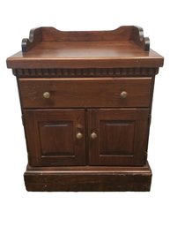 Vintage Rustic Americana Wood Nightstand Cabinet