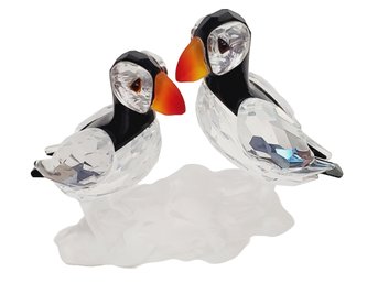 SWAROVSKI Austria Crystal Puffins Figurines With Original Packaging 7621